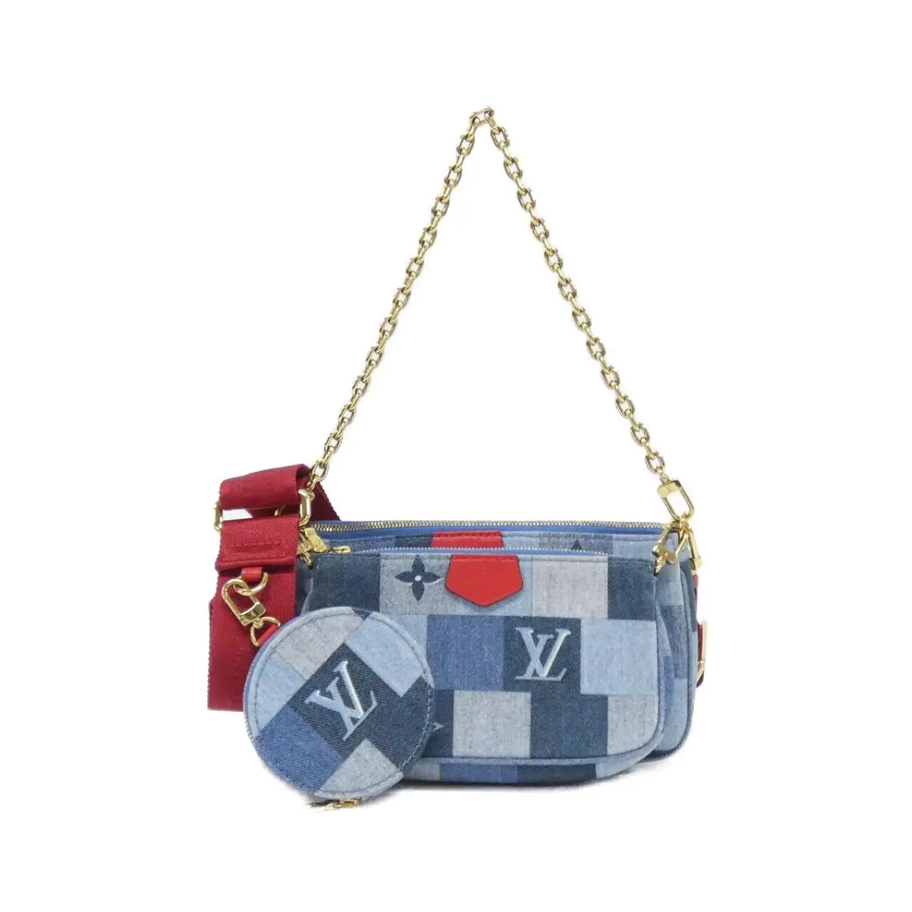 Pre-owned Louis Vuitton Canvas Shoulder Bags Denim Monogram Multi Pochette Accessoires Shoulder Bag