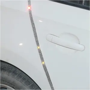 PCS Bling Car Door Edge Guards Protector, Diamond Auto Side Door AntiCollision Crash Strip Sticker, Crystals Vehicle AntiScratch Bumper Tape, Universal for SUV Truck Pickup (White)
