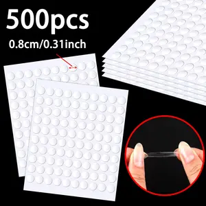 1000pcs/500pcs Transparent Round Dual-Sided Glue Dots, Strong Nano Invisible Tape, Multi-Use Adhesive Stickers for DIY Art, Wedding Balloons, Car Decor, Christmas Decor
