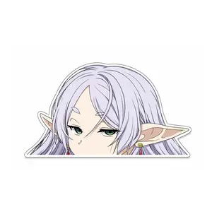 Anime Peeker Decal, (2 Pack,) Frieren Inspired Sticker, Frieren Shirt, Elf Mage, Anime Girl Sticker, Laminated Sticker