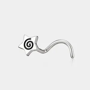 Oufer 20G S-shape Spiral Star Nose Stud