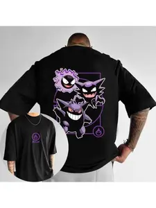 Pokémon Anime Peripheral Pikachu Double-sided Printed T-shirt 2026 Summer Kids Tee Outdoor Training and Fitness Men's Sportswear