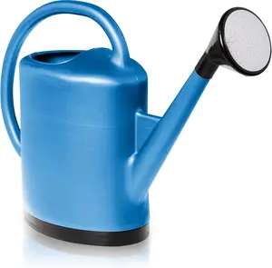 Supply Company French Blue Watering Can | 3 Gallon Indoor Outdoor Water Container for Plants and Garden with Removable Stainless Steel Faceplate Rose Sprinkler Attachment - Blue