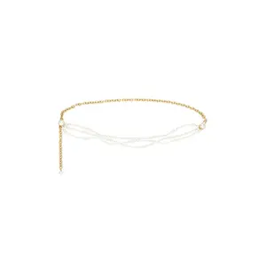 Lele Sadoughi Graduated Chain Belt in Pearl