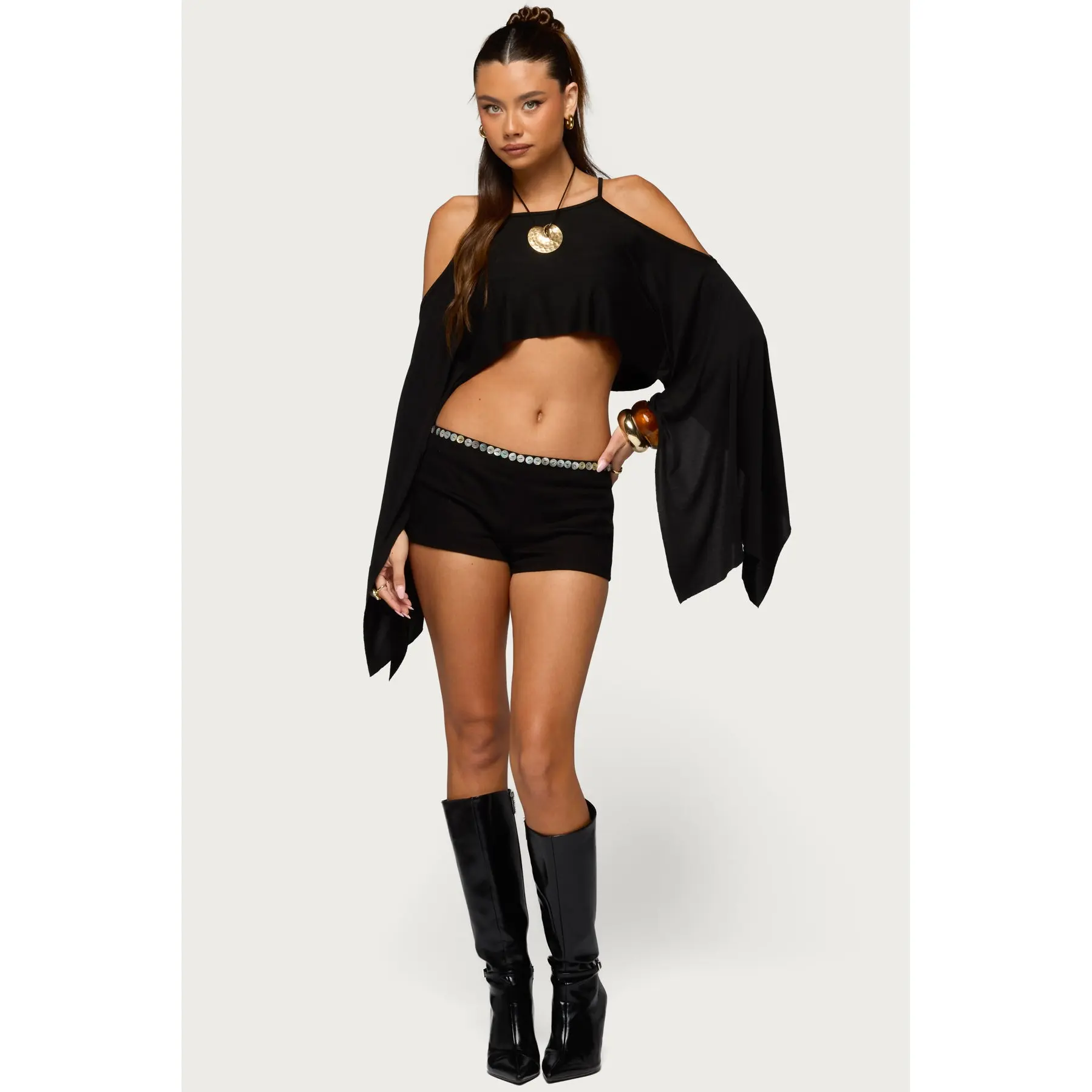 Marea Iridescent Button Shorts Marea Iridescent Button Shorts