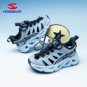 HOBIBEAR Single-Layer Mesh Cutout Summer Boys’ Athletic Sneakers — Breathable Dad Shoes for Casual Wear