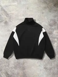 Men's Fashion Menswear American Street Style Casual Streetwear Pullover Sweatshirt, Vintage Winter Sports Hoodie, Autumn Winter Casual Fitted Long Sleeve Top