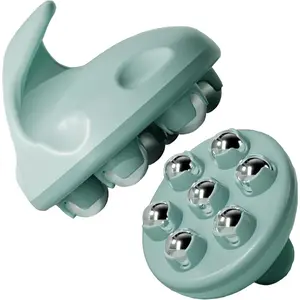 WMM Hand Held Massager, Full Body Massage Tool with Roller Ball Massager Manual 360-degree-roller for Muscle Back Neck Joint Foot Shoulder Leg Pain Relief with Portable Design