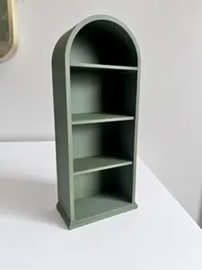 Rounded Mini Bookshelf - Compact & Functional Design for Small Spaces - Enhance Your Shelf with Mini Books and Accessories Kit