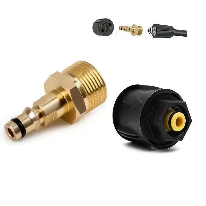 High Pressure Washer Quick Connect Adapter, Brass M22 14mm Hose Connector, Garden Hose Connectors, Water Gun and Hose Conversion, Fast Connection, Home Use