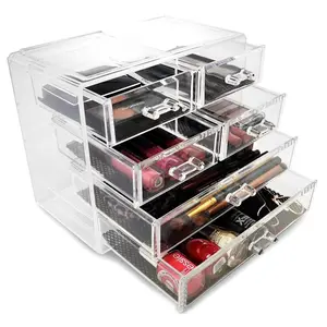 Small Makeup Organizer - (2 large / 4 small drawers) Boxes Plastic Boxes Plastic Boxes Plastic Slide Smooth