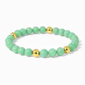 Elevated Abundance Bracelet with REAL Gold Beads and Emerald