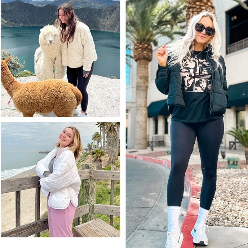 Tanming Women's Lightweight Quilted Puffer Jacket Long Sleeve Full Zip Casual Padded Coat  with Side Pockets Spring