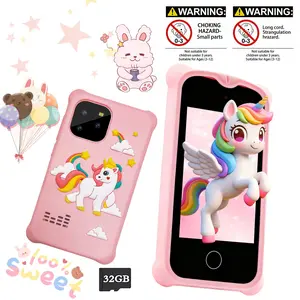 Kids Smart Toy Phone, Unicorn Design, Dual Cameras, Photo & Video, 2.8-Inch Touch Screen, Soft Silicone Case, 32GB Memory Card, Gift For Kids Ages 3-12