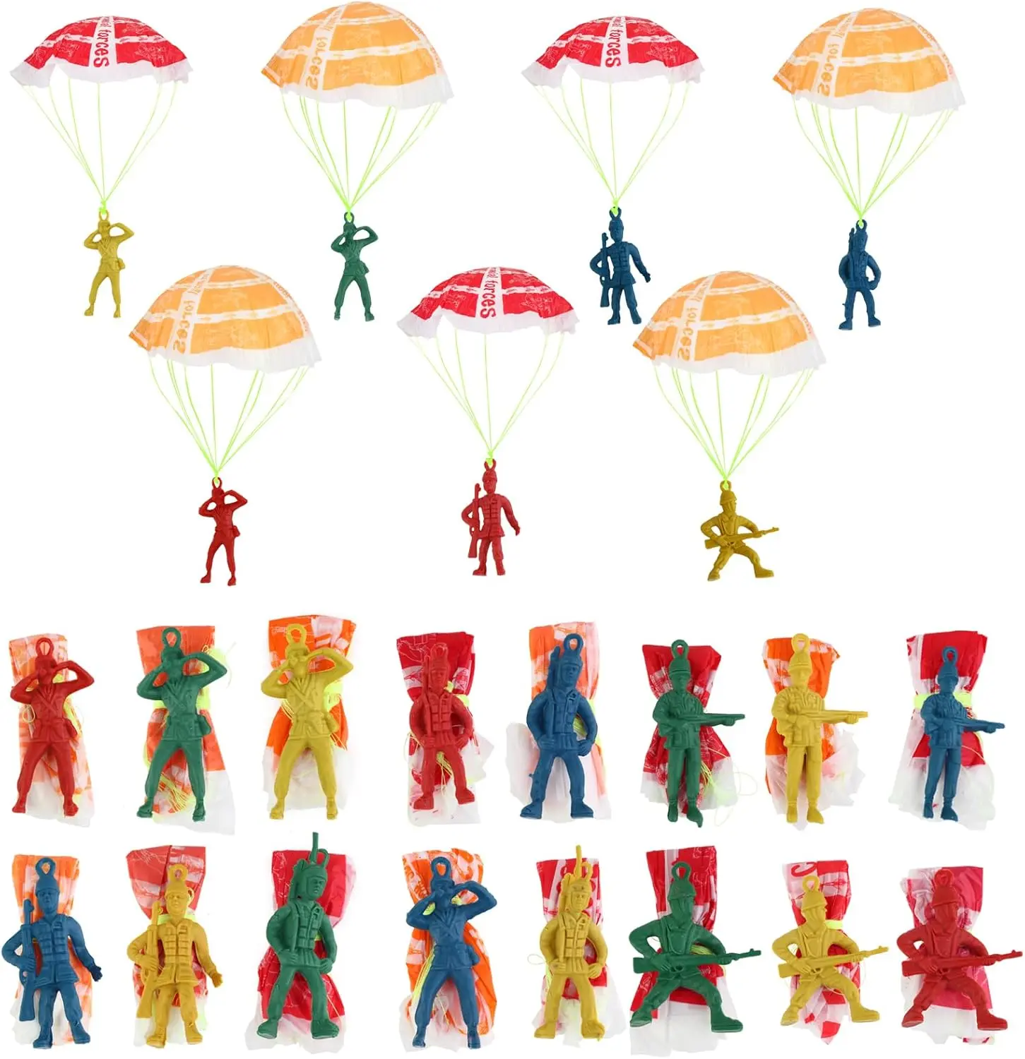 40PCS Mini Parachute Toy Set, Unisex Kids' Outdoor Flying Paratrooper Throwing Toys for Ages 3-9