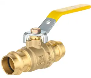 Avalon Heavy Duty Brass Ball Valve 1-1/2" C x C with Yellow Handle and Secure Locknut Design