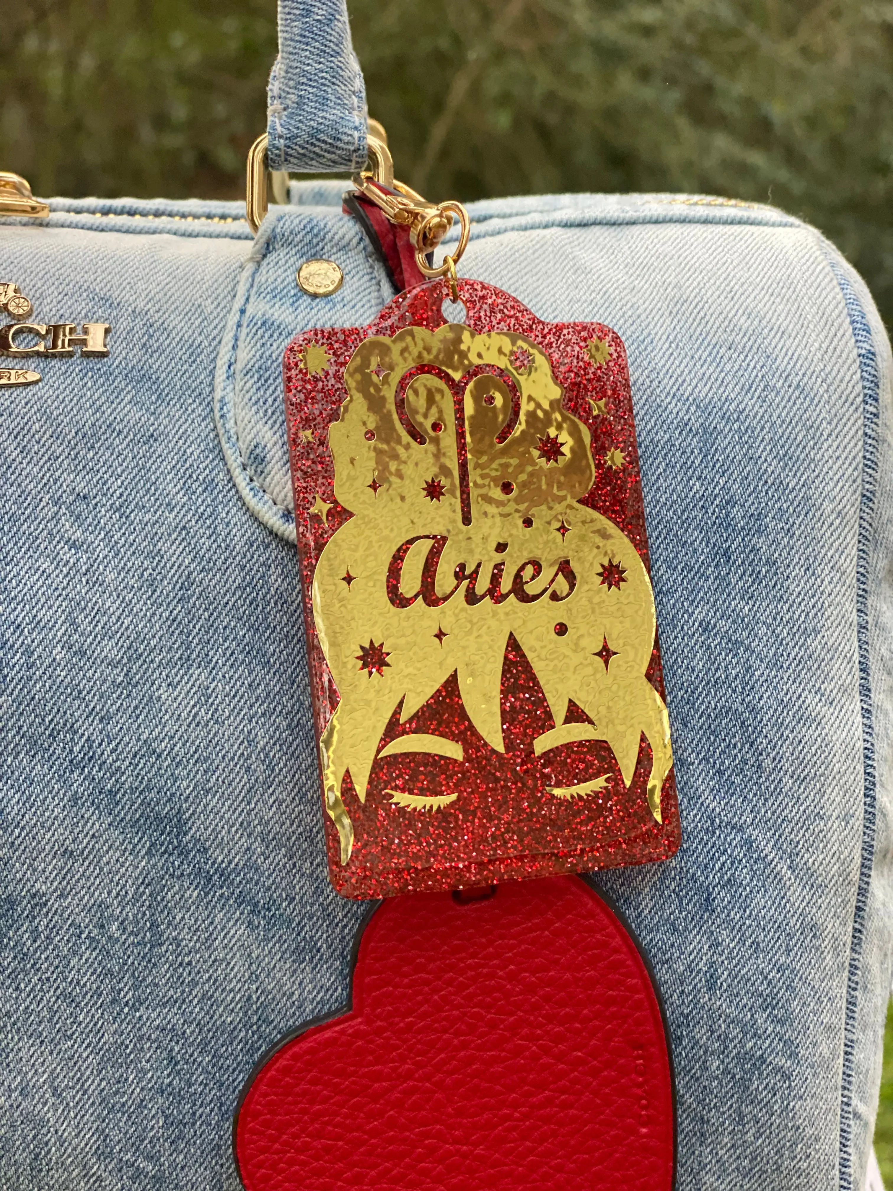 Zodiac Series Resin Hang Tag Charm – Handmade Astrology Bag Charm
