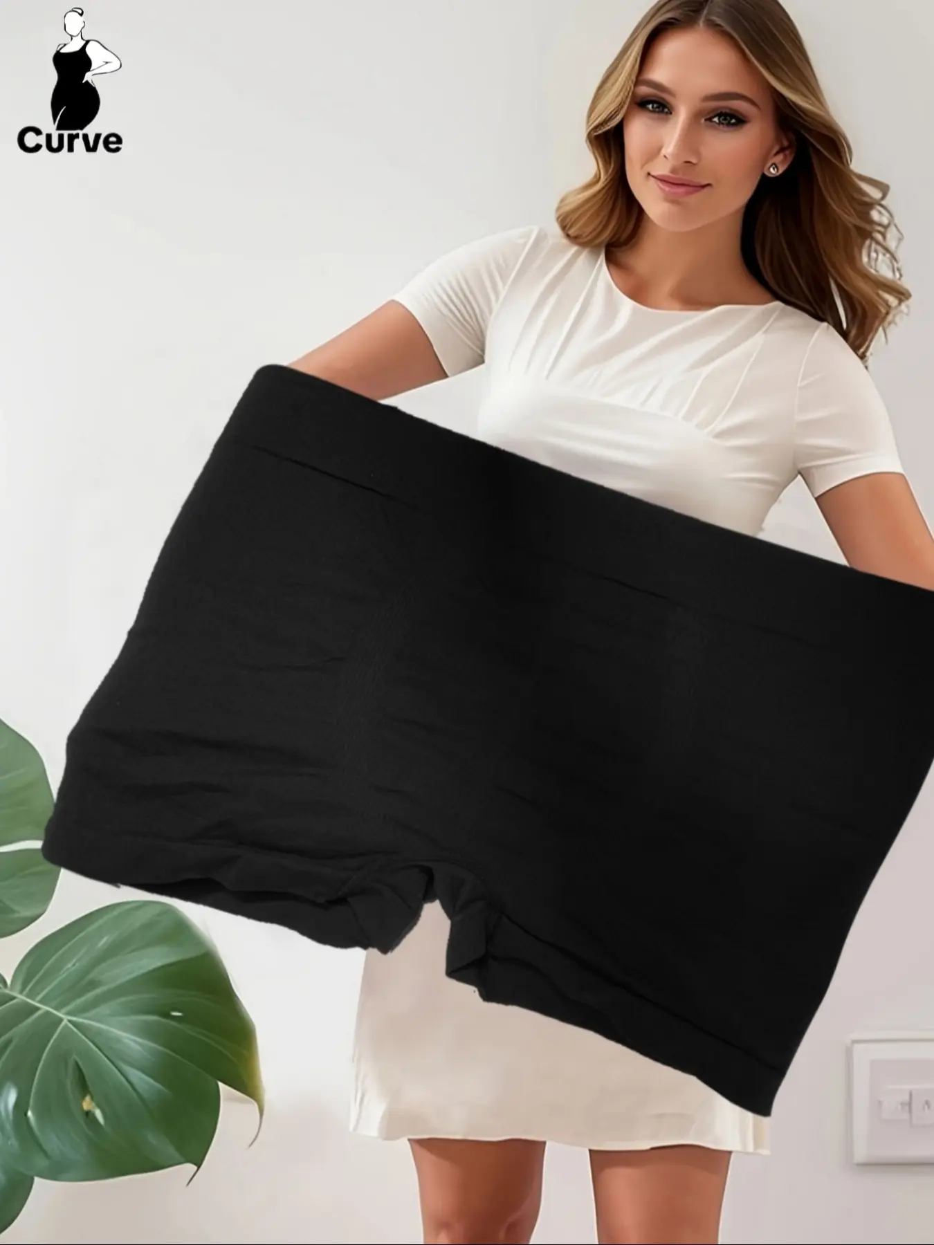 PLUS SIZE Women's Seamless Comfortable Breathable Knicker Briefs Set, Plain High-Waisted Underwear, Sizes 0xl-6xl, All Seasons Wear