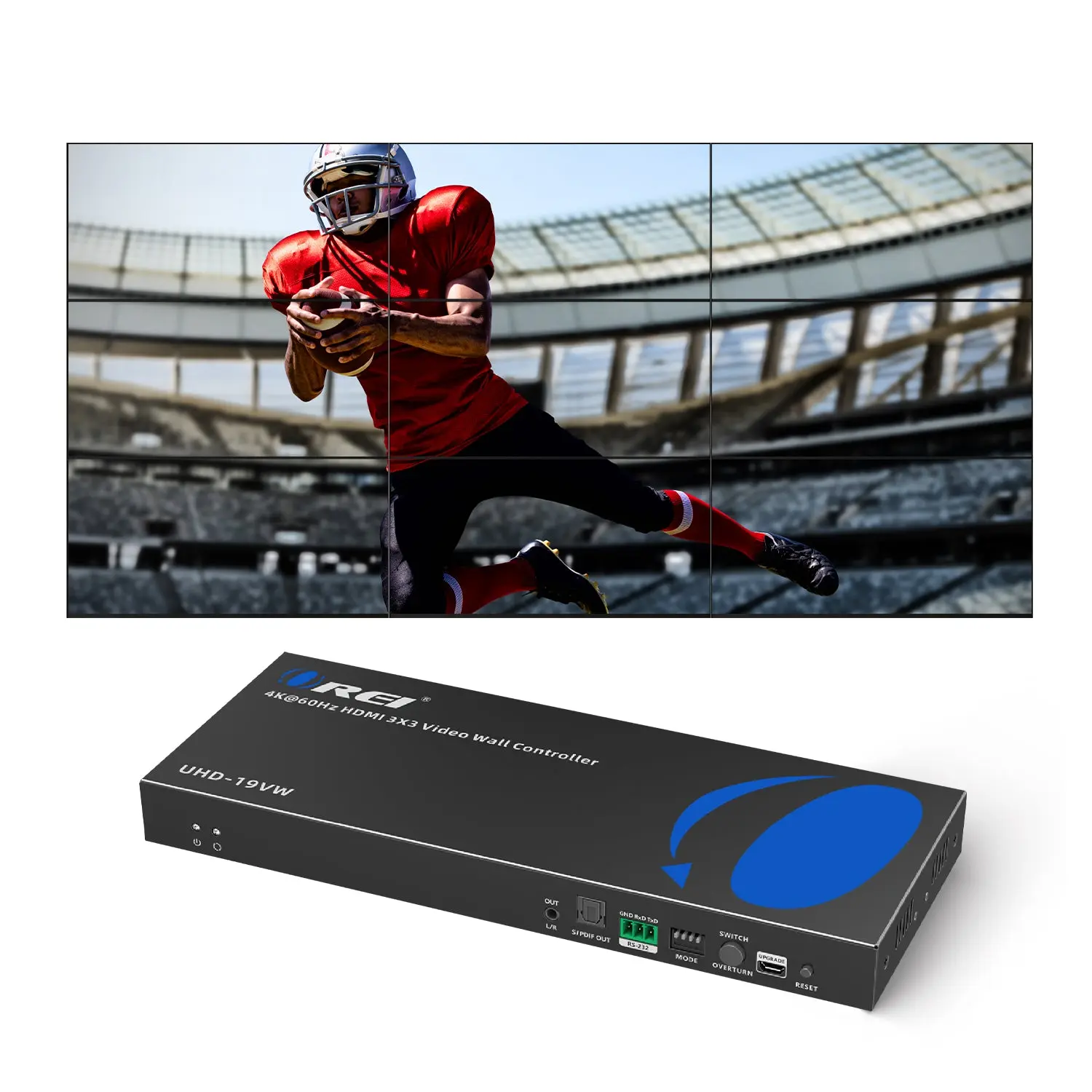 4K 1-In-9-Out HDMI™ Video Wall Controller (Audio Extract)-UHD-19VW