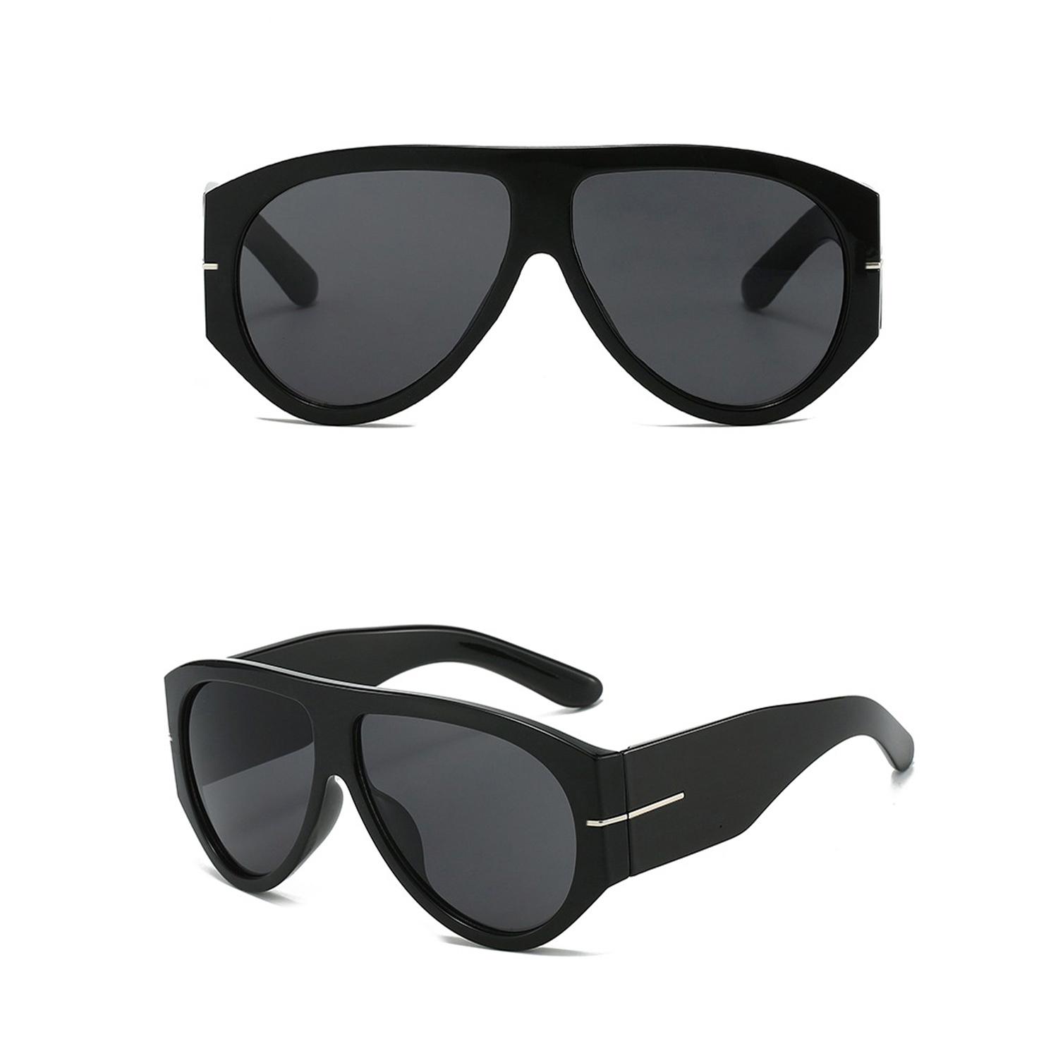 Retro Oversized Aviator Sunglasses, Unisex Large Frame Fashion Eyewear, Punk Windproof Shades, Trendy Beach Travel Accessories, Classic Vintage Sunglasses for Women Men, Daily Party Outdoor Eyewear