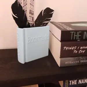 3D Printed Book-Shaped Bookmark Holder, Home Office Desk Decor, Personalized Office Supplies Organizer, 1 Piece, Unique Gift Idea