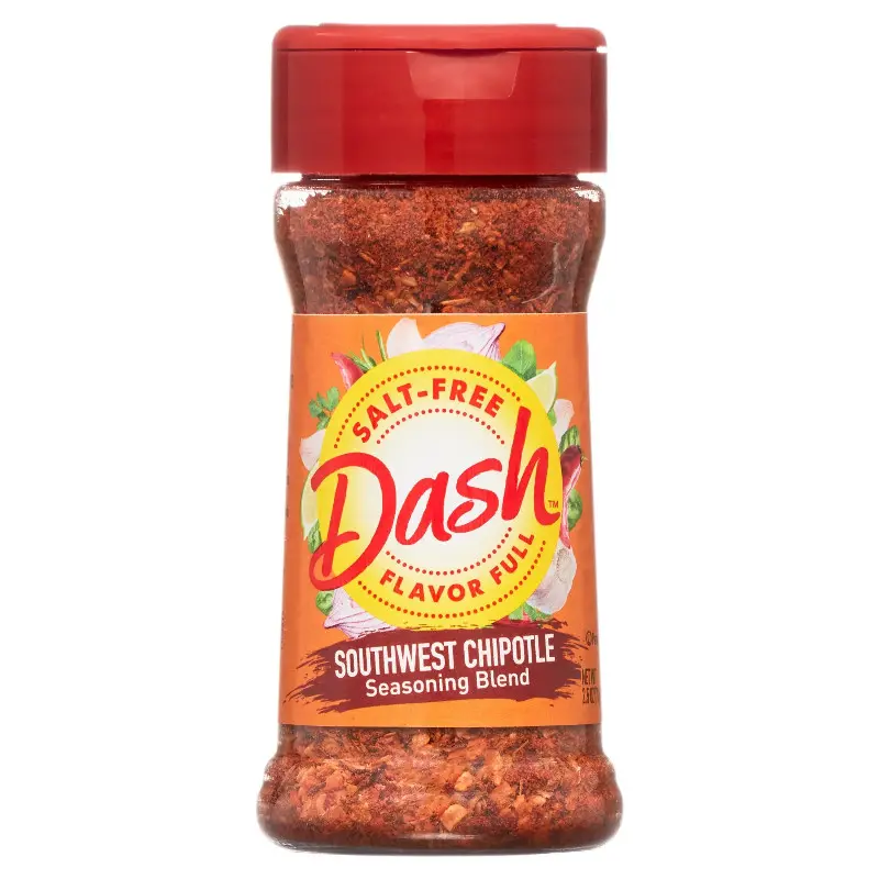 Dash Southwest Chipotle Spicy Seasoning Blend (4-Pack, 2.5oz Each) - Cupboard-Stable Ambient Spice Mix with Chili Pepper, Garlic Powder, Onion Powder, Paprika, Cumin, Oregano, Salt, Black Pepper for Grilling, Campfire-BBQ Parties (All Ages)