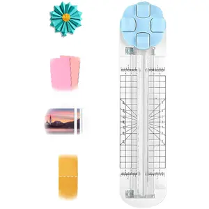 Paper Trimmer with Straight, Wave, Perforated and Creasing Lines, 4-in-1 Paper Cutter, Multi-Function Scrapbooking Tool for Cutting Paper Photos Scrapbook Postcard