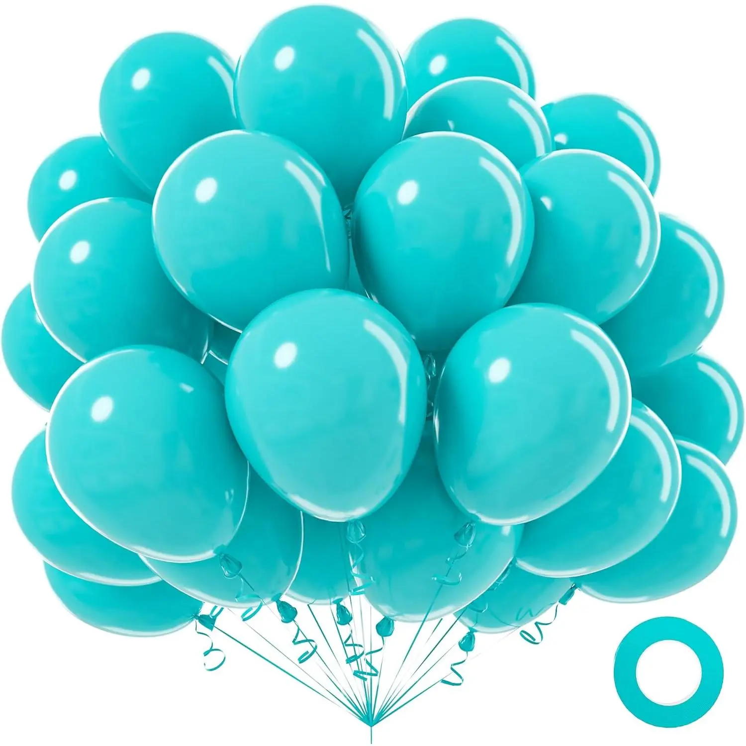 Teal Balloons, 100 count 12 inch Bright Teal Blue Latex Balloons Round Helium Turquoise Balloons for Birthday Wedding Anniversary Party Backdrop Decorations