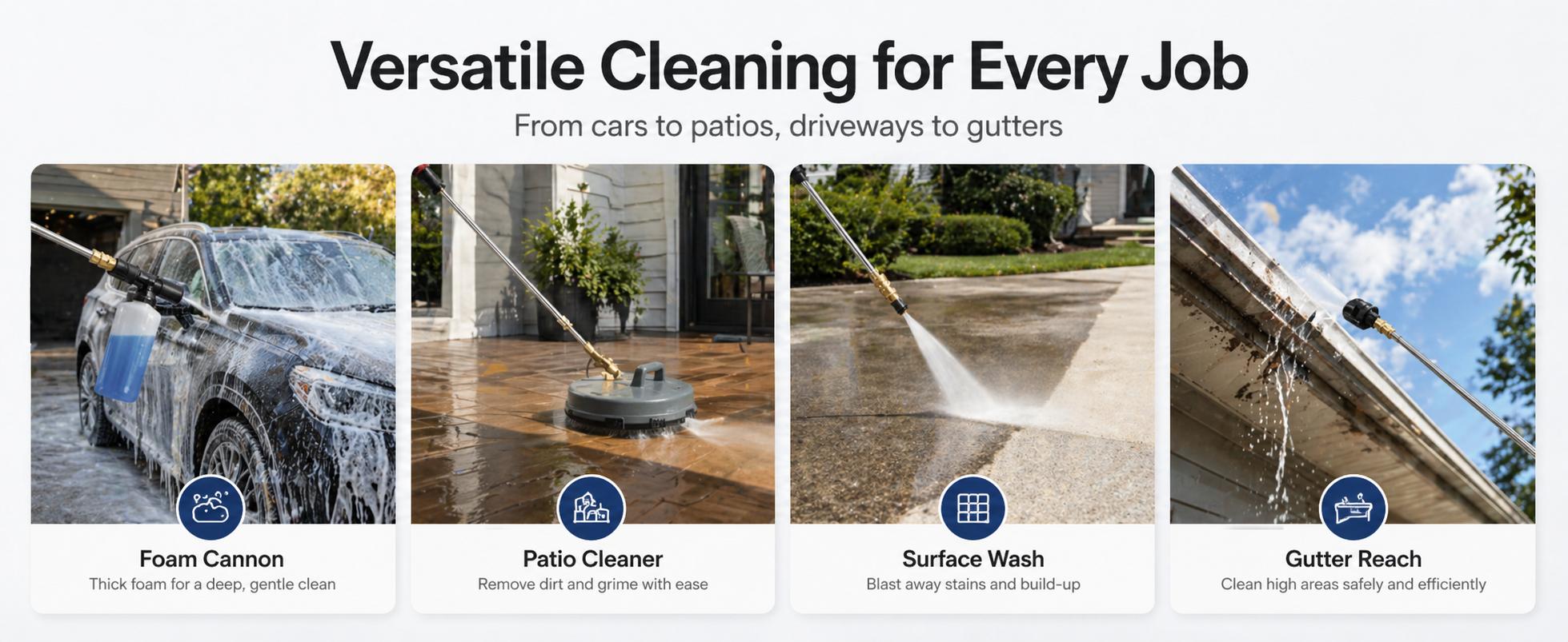 Pressure Washer with Smart Control and 15 Levels of Adjustment, 4500 PSI 3.2 GPM Electric Pressure Washer, Kink Resistant Hose, Quick Connect Fittings and Soap Tank for car, home, driveway, patio, fence, sidewalk, balcony, furniture Cleaning Pressure Washer with Smart Control and 15 Levels of Adjustment, 4500 PSI 3.2 GPM Electric Pressure Washer, Kink Resistant Hose, Quick Connect Fittings and Soap Tank for car, home, driveway, patio, fence, sidewalk, balcony, furniture Cleaning