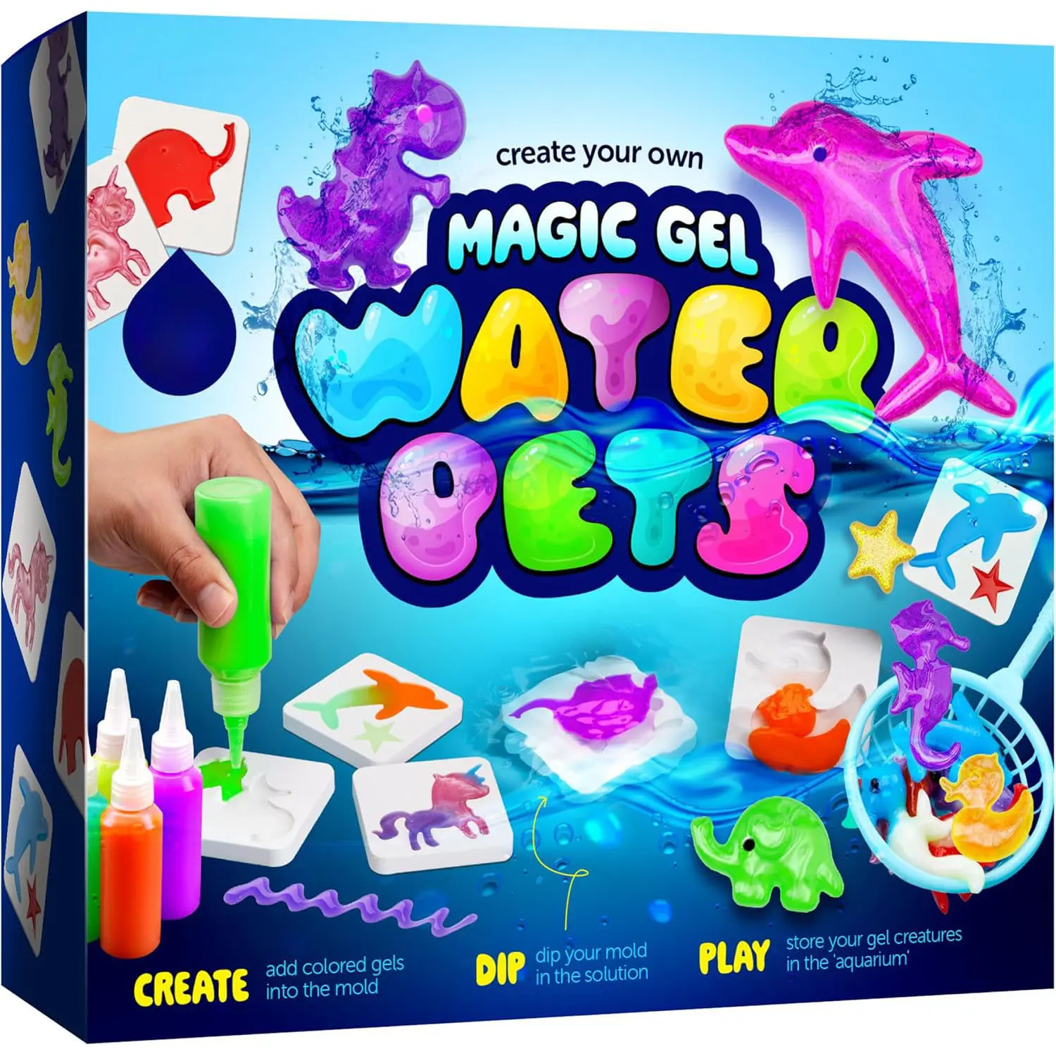Magic Water Elf Toy Kit with Magic Gels, Molds - Imaginative Play, Christmas Gifts, Birthday Gifts, Party Favors, and Family-Friendly DIY STEM Projects