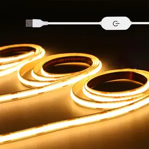 USB Powered COB LED Strip Light, 1 Count Dimmable LED Strip Light, Decorative Lighting for Office, Bathroom, Living Room, Hallway, Kitchen, Led Mood Light, Led Lighted