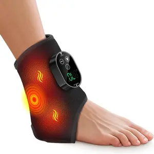 Ankle Massager with Heat Vibration, Lightweight Adjustable 1 Count Plantar Heel Heating Wrap 6 Temperature Settings, Universal for Left and Right Feet, Foot Massager with Foot Relaxation Usb Rechargeable Massagers