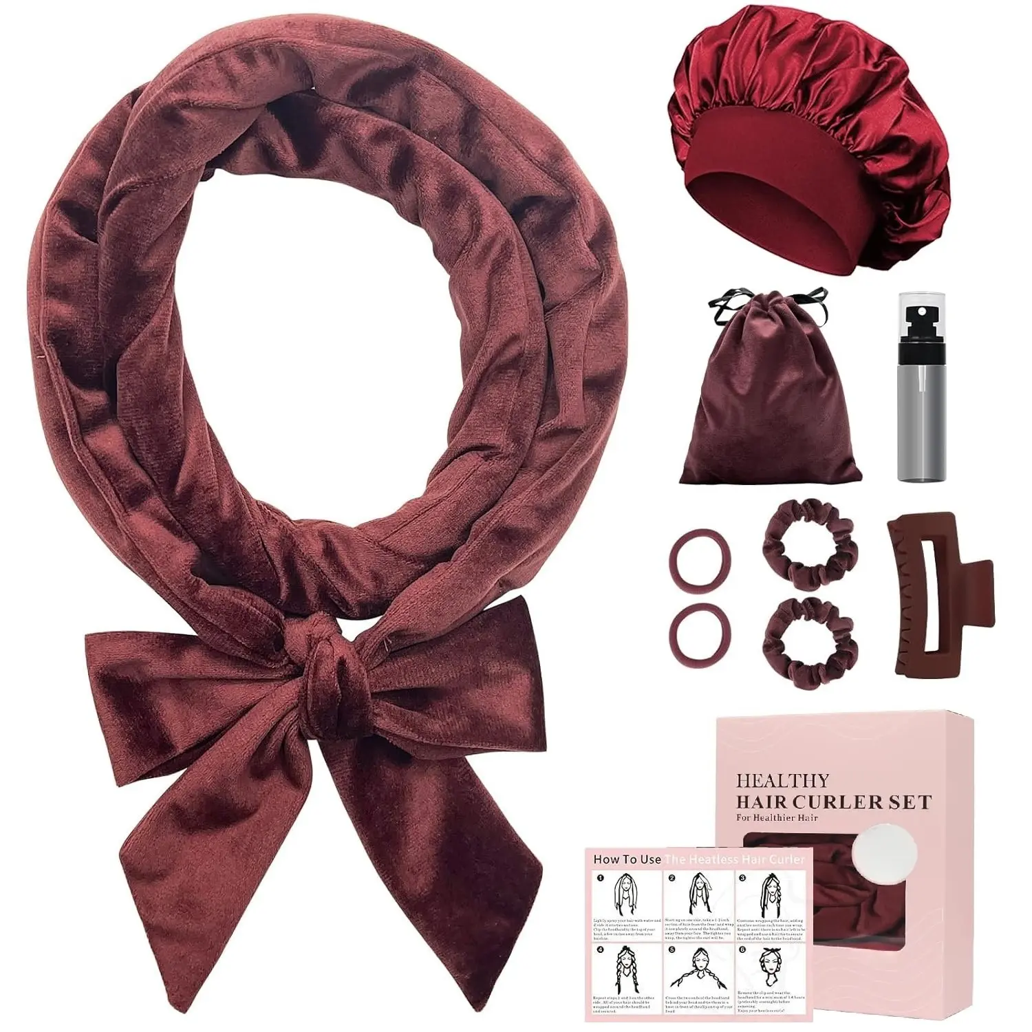 9 pieces reddish-brown nightcap