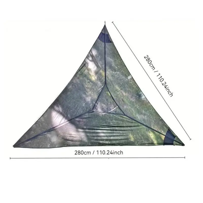 Heavy-Duty Camo Triangle Hammock with Portable Hanging Straps, Multi-Person Large 280cm Triangle Camping Hammock, Waterproof Outdoor Tree Hammock for Camping Hiking Backyard Bushcraft
