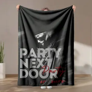 1 piece PARTYNEXTDOOR Album Cover themed flannel blanket - Modern design flannel blanket, suitable for sofas and beds, all-season use, super soft and comfortable, digital printing, 100% polyester material, machine washable, suitable for camping
