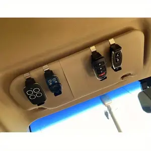 Car Sun Visor Clip Holder | 47-68mm Universal Garage Door Control Remote Holder for Car Keychain Barrier, Quick Installation, ABS Material