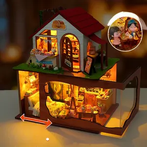 3D Puzzle Architectural Model Kit — Forest Bakery: A miniature villa scene ornament that serves as an ideal choice for crafting enthusiasts and an excellent gift for family and friends.