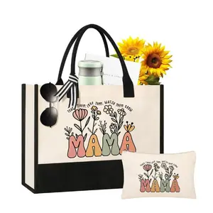 To the Best Mom – Personalized Tote & Makeup Bag Gift Set from Daughter or Son | Thoughtful Mother’s Day, Birthday & Christmas Gift She’ll Love