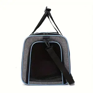 4 Way Expandable Pet Carrier, Airline Approved Collapsible Cat Soft-Sided Carriers W/Removable Fleece Pad For Cats, Puppy, Small Dogs