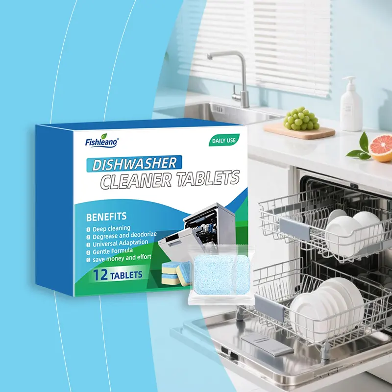 Dishwasher Cleaner 12 Tablets Descaler,Non-Toxic Nickel-Free & Earth-Friendly Formula, Cleans Internal Parts, Descales and Deodorizes, Easy to Use