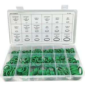 530Pcs Compressor O-Ring Car Auto Vehicle Repair Air Conditioning Compressor Seals Assortment Kit 18 Sizes(Green)