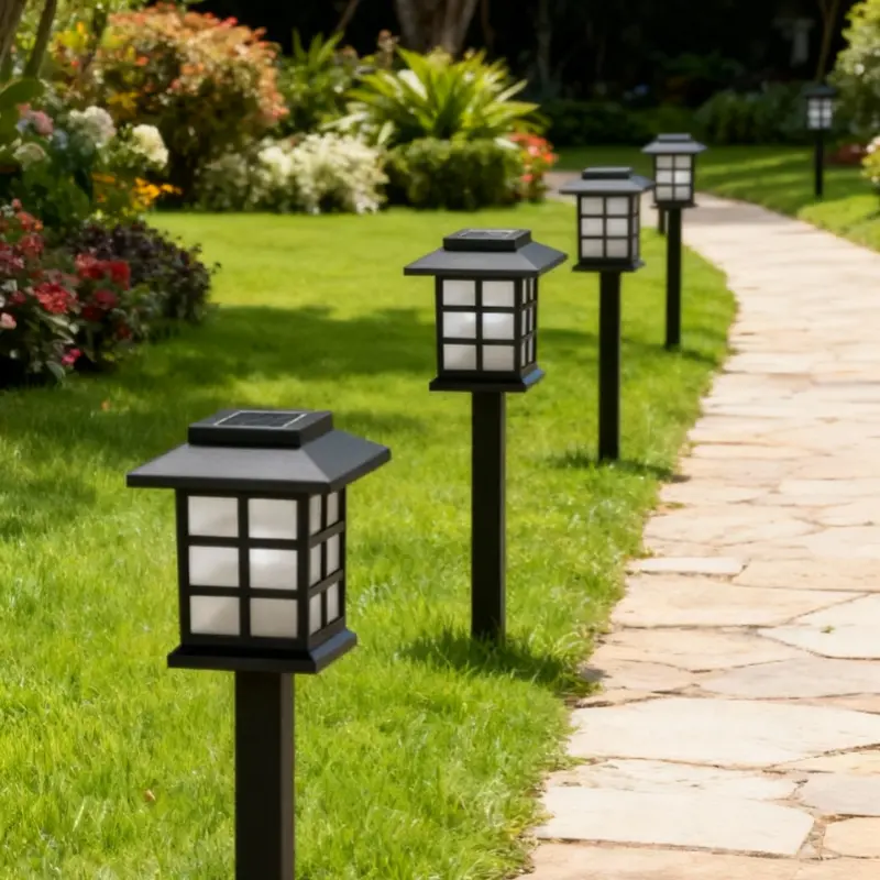 24-Piece Set of Imperial-Style White Light Garden Lights Solar-Powered Outdoor Security Lights Waterproof Christmas Decorative Lights Ideal for Home Gardens and Autumn Festival Party Decorations