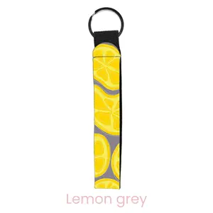 abbyrose Citrus Twist Wristlet Key Chain Lemon grey