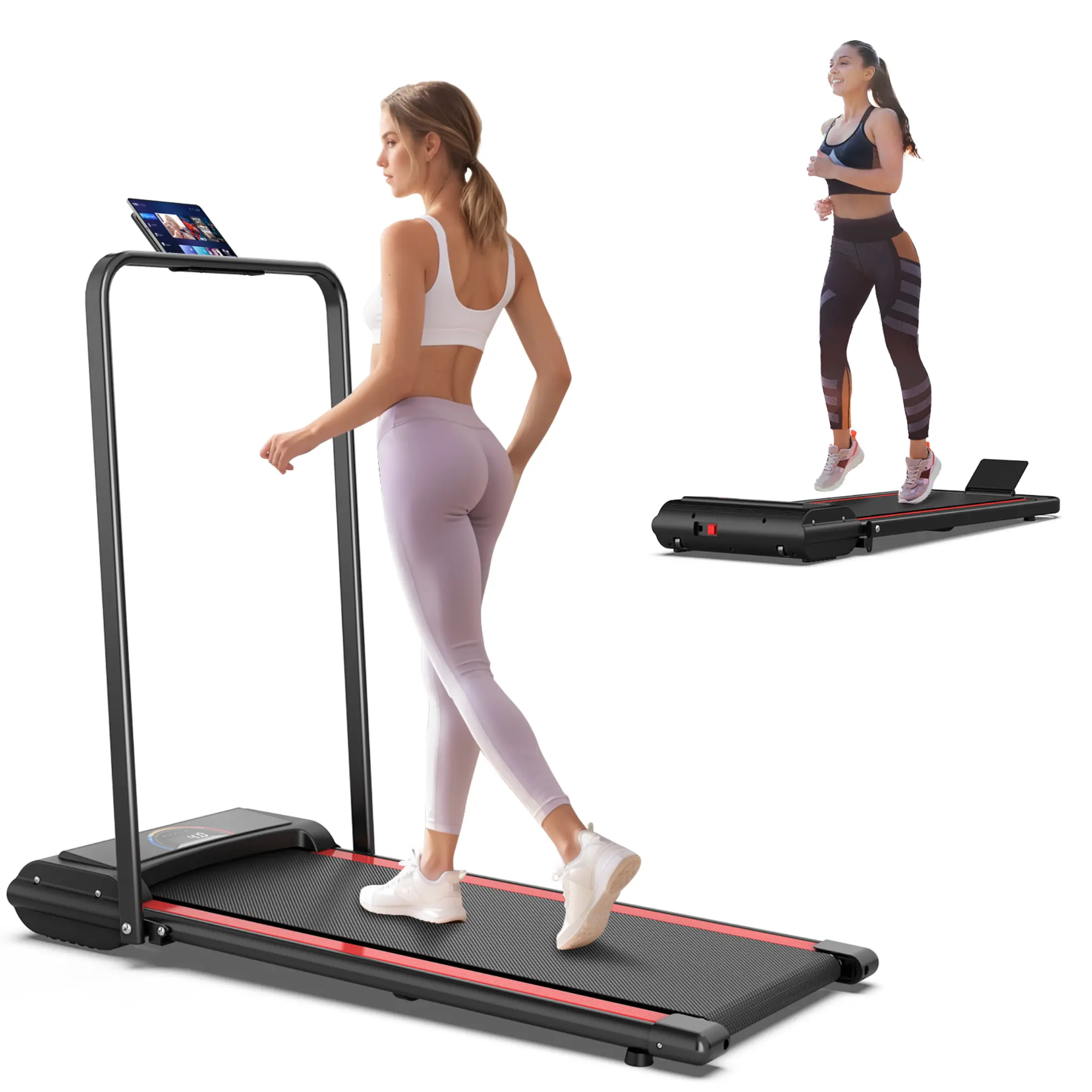 Premium Home Treadmill with Dual Exercise Modes - 2.25HP Motor, LED Display Screen, Pad Holder & Remote Control Included