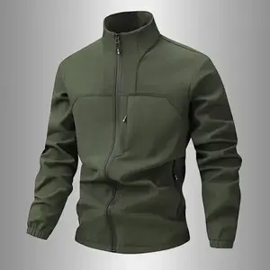 Stand Collar Fleece Softshell Jacket Autumn Winter Casual Coat