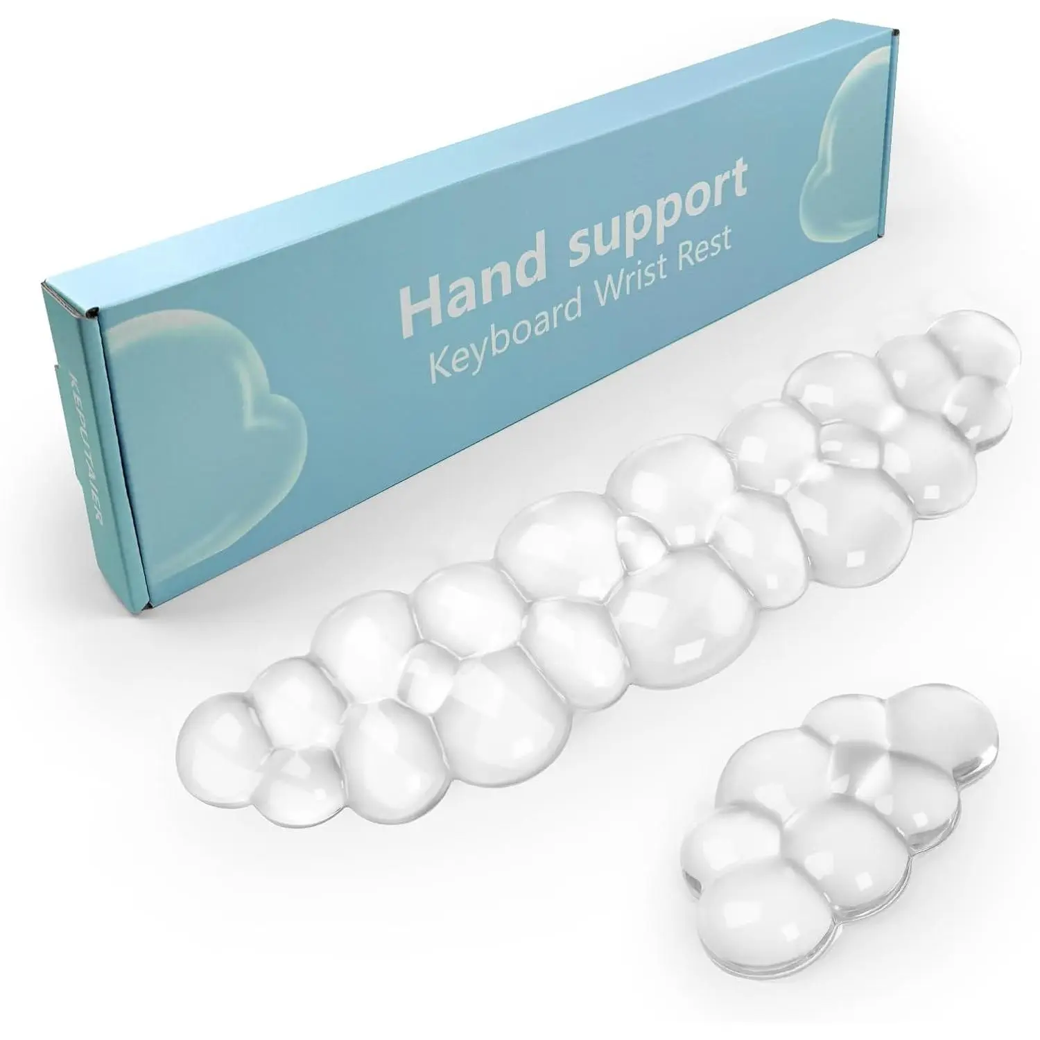 X-KBB07  Gel Cloud Keyboard and Mouse Wrist Rest, Cute Wrist Support and Arm Support Keyboard Rest for Keyboard and Mouse Typing Pain Relief,Suitable for Office/Computer/Laptop/Gaming(White)