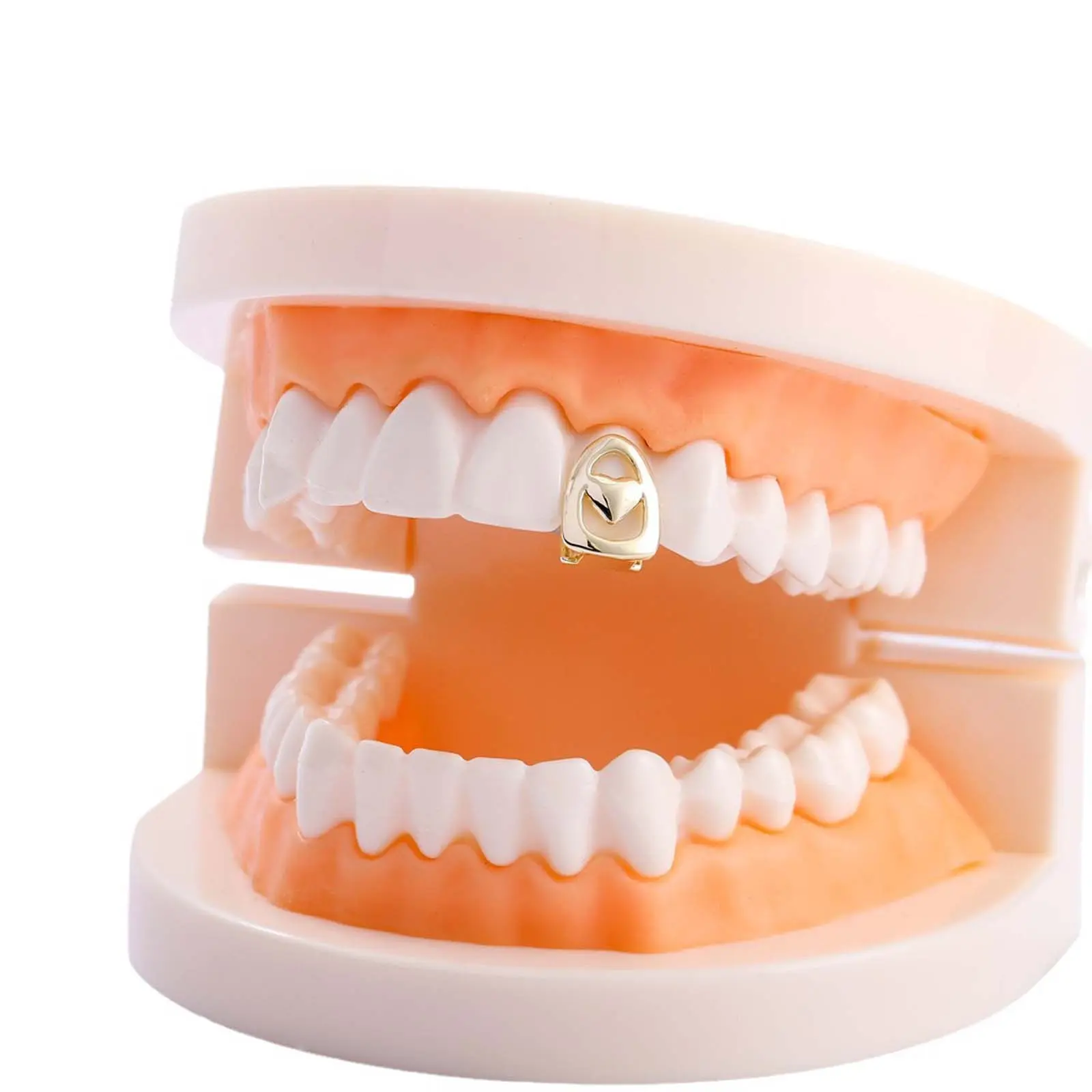 Polished Hollow Heart Single Tooth Grillz Adjustable Y2K Hip Hop Jewelry for Men & Women, Couple Gift