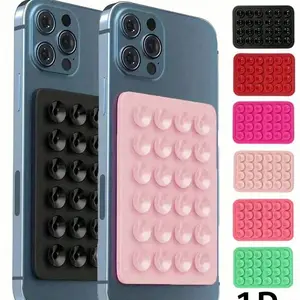 Self-Adhesive Phone Suction Cup Bracket, Suction Phone Mount, Dual-Sided Silicone Phone Stand, Universal Gel Pad, Strong Grip for Selfies & Videos, Compatible with iPhone & Android