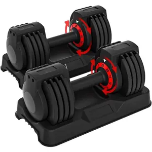 25/55lbs Adjustable Dumbbells Set, Dumbbells with Anti-Slip Metal Handle for Exercise & Fitness Fast Adjust Weight for Full Body Workout Fitness