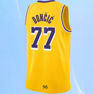 Luka Dončić Men's Sleeveless stitched Basketball Jersey Gold